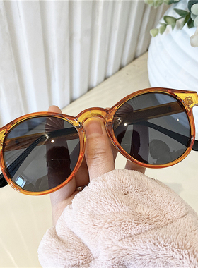 原宿圆形黄色透明网红同款墨镜