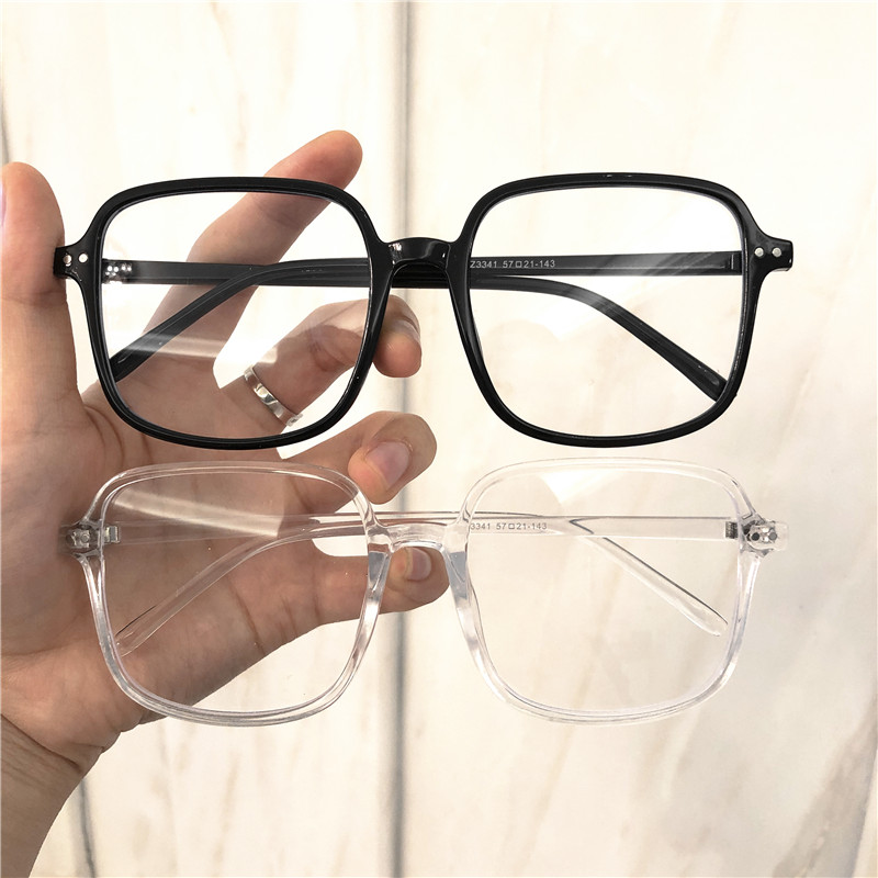 复古方形黑色粗框眼镜女ins大脸显瘦素颜神器网红韩版近视眼镜框