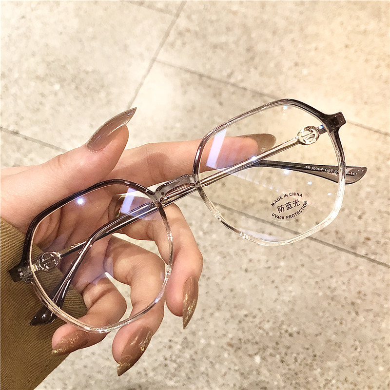 2020新款个性超大框防蓝光近视眼镜女网红ins素颜可配度数眼镜架