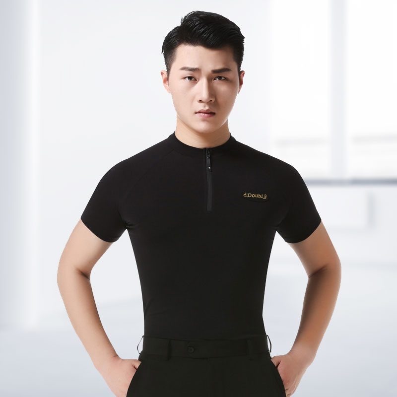 丹宝罗舞蹈练功服交谊舞上衣成人跳舞服装男摩登舞服男士拉丁舞服