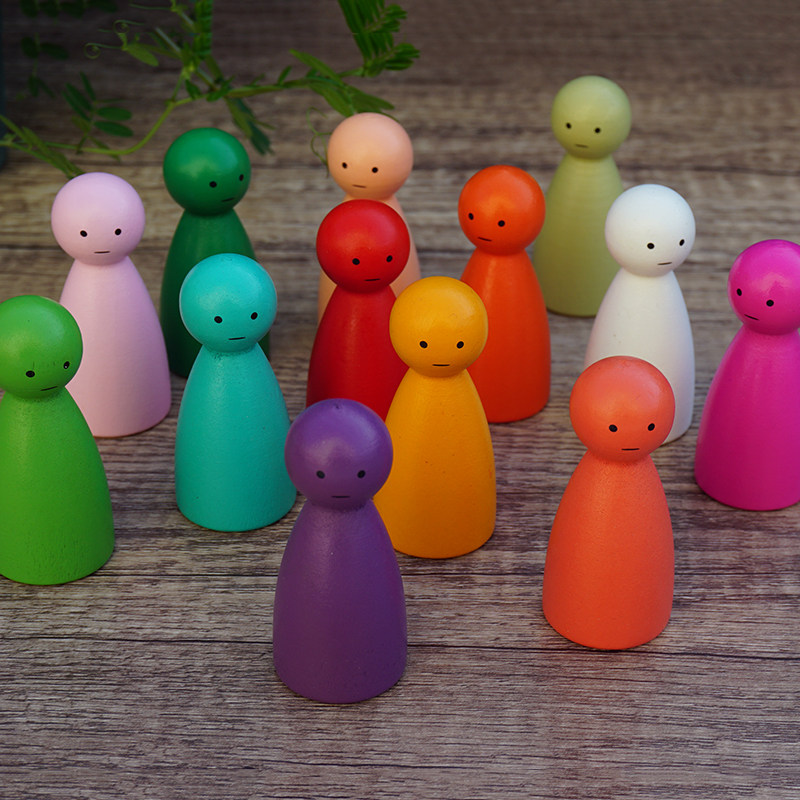 色彩疗愈人偶高6.5cm彩色木偶家庭系统心理排列摆件实木心理咨询,玩具/童车/益智/积木/模型,木偶/关节木偶,淘宝优惠券,粉丝福利购,淘宝优惠卷
