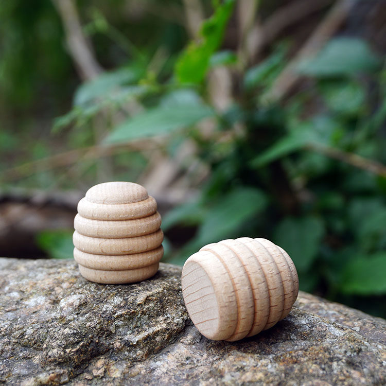 带螺纹原木积木华德福开放积木儿童想象力木制玩具蜂巢beehives