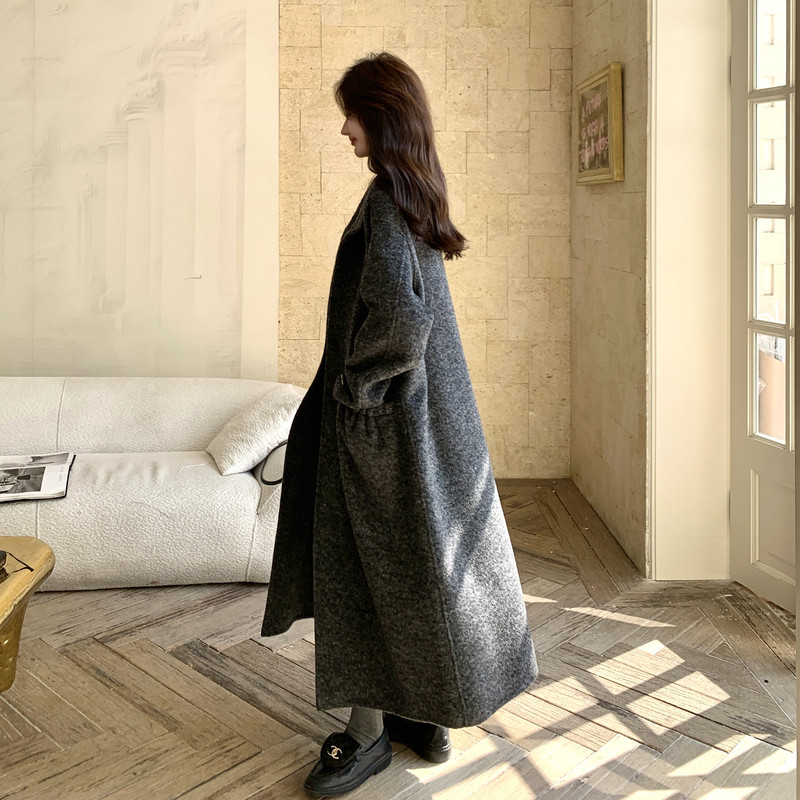 新品长款双面羊绒外套D2576P335K468,女装毛呢外套,2C172