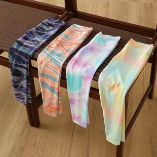儿童高弹瑜伽裤新款女童渐变色弹力运动裤女宝宝春秋夏外穿打底裤