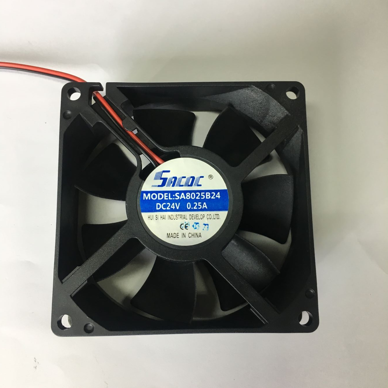 轴流风机SACDC SA8025B24机柜散热风机小风扇0.25A滚珠轴承8cm2线