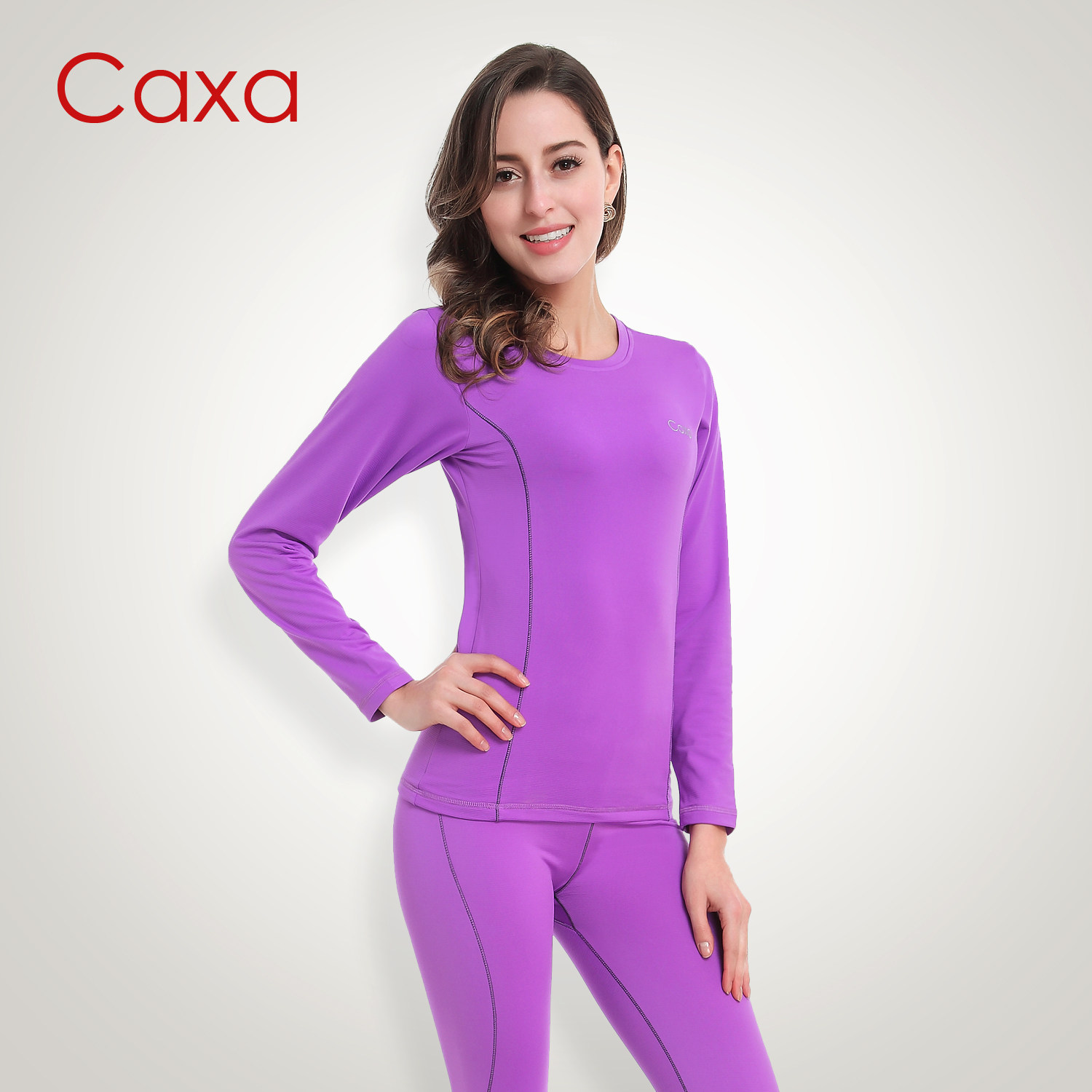 CAXA女款保暖滑雪内衣速干衣跑步衫瑜伽服运动套装快干衣吸汗好