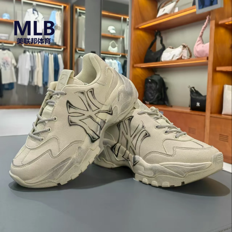 MLB正品25年秋男女大标脏脏复古运动休闲百搭老爹鞋33ASHVT55N
