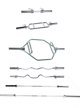 杠铃哑铃杆 环形六角奥杆 1.2米曲2.2m直杆weight  barbell bars