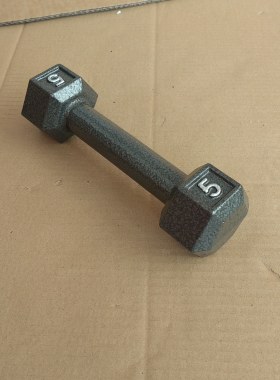 5磅2.2kg六角烤漆纯铸铁哑铃长22cm宽7高6hex cast iron dumbbell