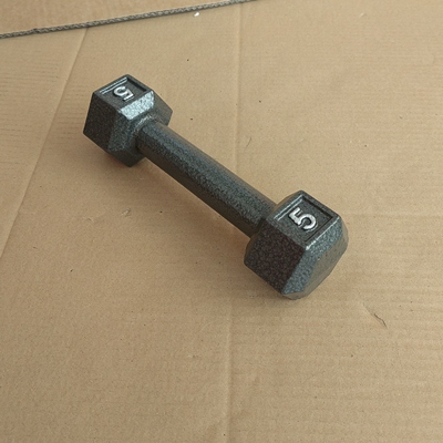 5磅2.2kg六角烤漆纯铸铁哑铃长22cm宽7高6hex cast iron dumbbell