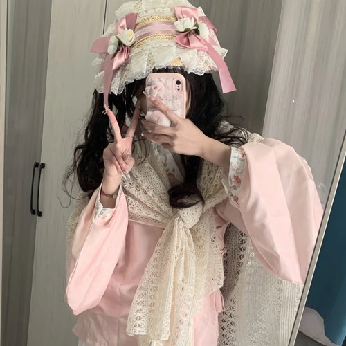 洛丽塔汉洋折衷扁帽lolita草帽