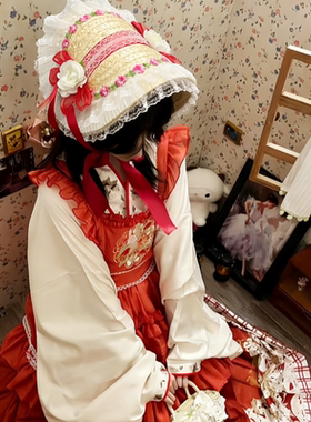 田园风宽檐刺绣防晒草帽女