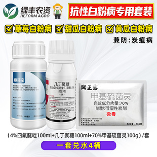 四氟醚唑几丁聚糖甲基硫菌灵草莓甜瓜黄瓜白粉病专用药兼防炭疽病