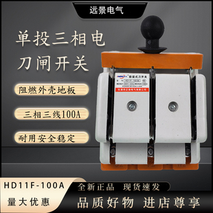HD11F-100A/38带盖防误开启式三线单投闸刀开关3极铡刀三相胶板