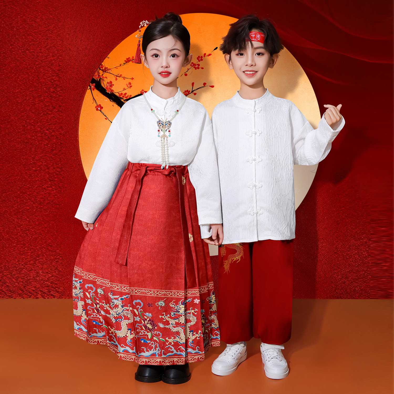 女童马面裙套装儿童春季新款中国风演出服日常可穿汉服合唱表演服,童装/婴儿装/亲子装,汉服,淘宝优惠券,粉丝福利购,淘宝优惠卷