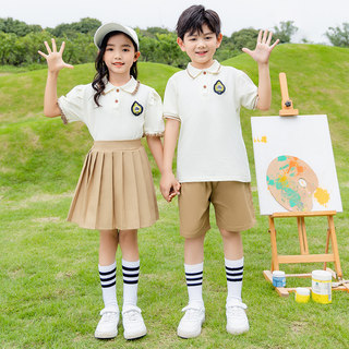 小学生校服夏季短袖套装运动会服装儿童幼儿园服毕业照班服定制