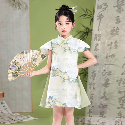 爆款推荐！新中式旗袍女童夏季