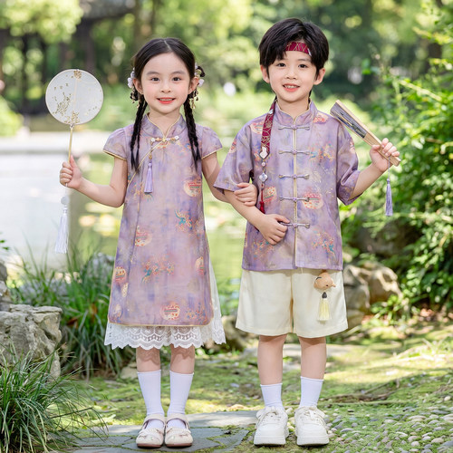 儿童汉服套装男女童装夏季中国风