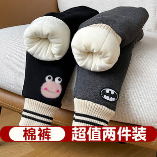 女童加绒加厚裤子冬款儿童棉裤一条过冬打底裤一体绒保暖宝宝裤子