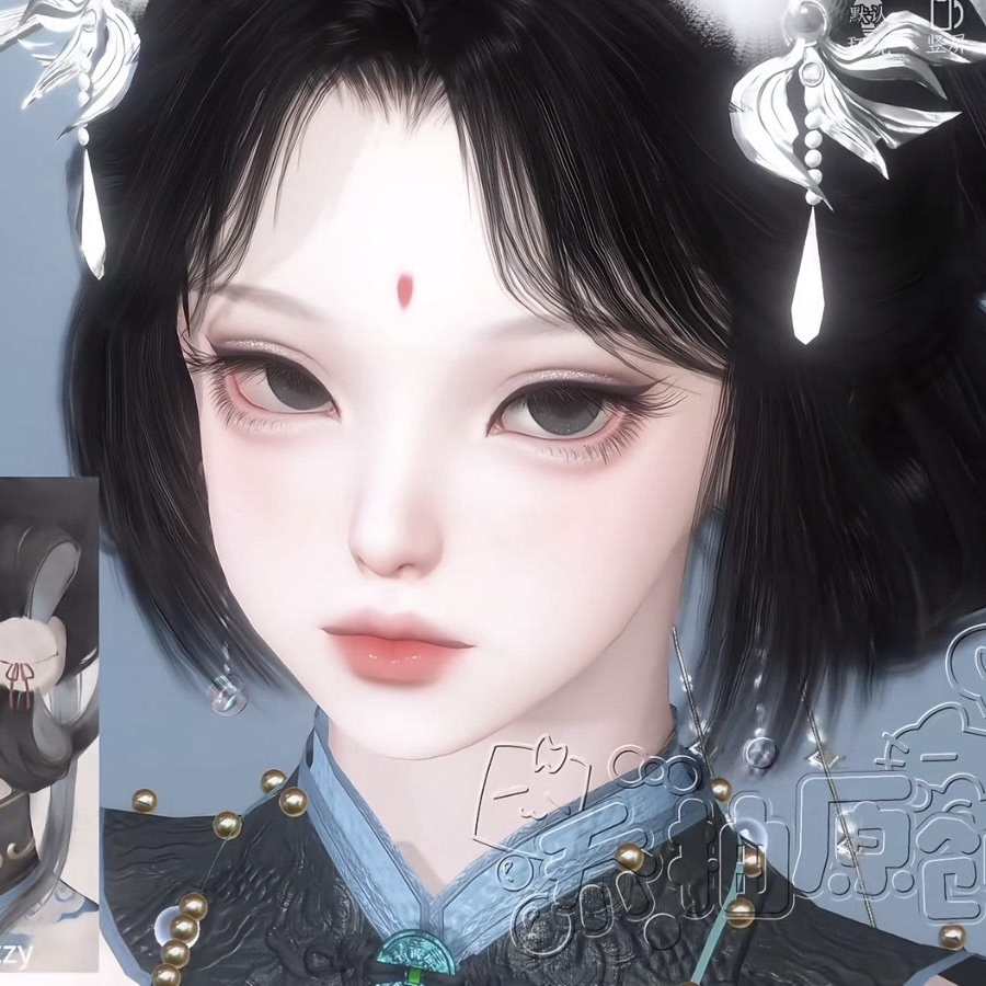 发2 玉兔 小兔牙 乔柚 自带小蛋糕提体型 逆水寒手游捏脸女通用