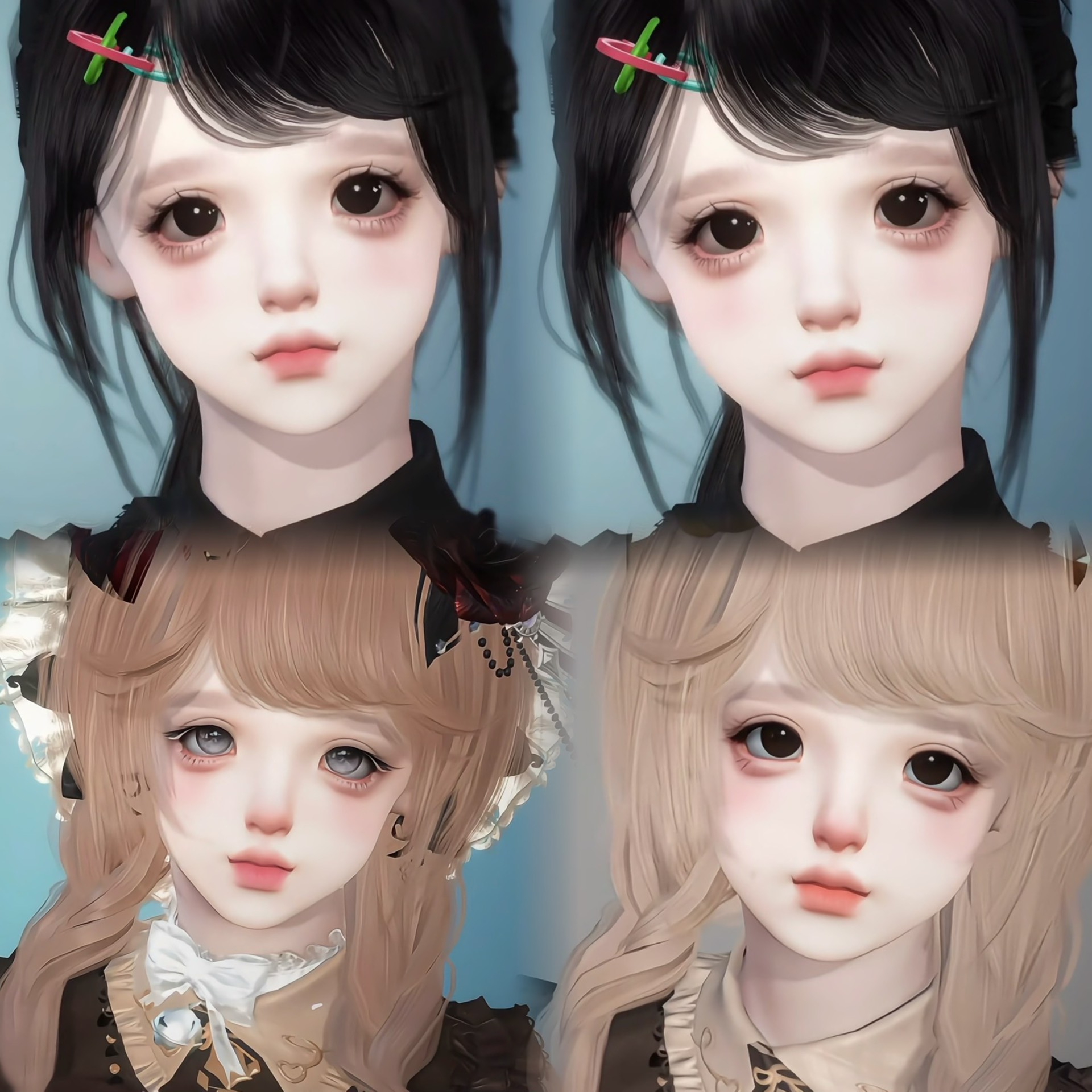 发3 小学妹 栗子 布妮 小清大王 逆水寒手游捏脸女通用