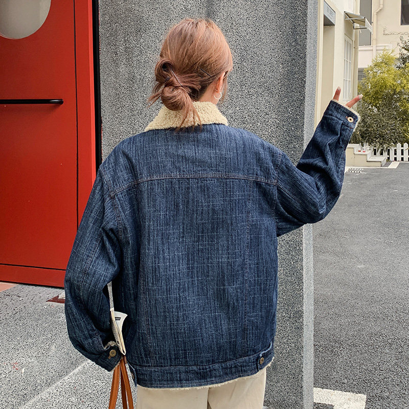 【大货】25冬装新款羊羔毛复合牛仔外套2C055-5109-P195控288,女装短外套,2C055