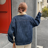 【大货】25冬装新款羊羔毛复合牛仔外套2C055-5109-P195控288，女装短外套，2C055