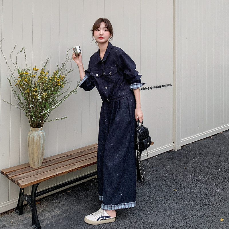 【大货】26款亮片牛仔套装送腰带2C055-5005-P175控248,女装套装/套裙,2C055