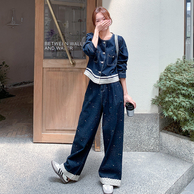 【】26春款工艺牛仔套装2C055-5082-P175控248,女装套装/套裙,2C055