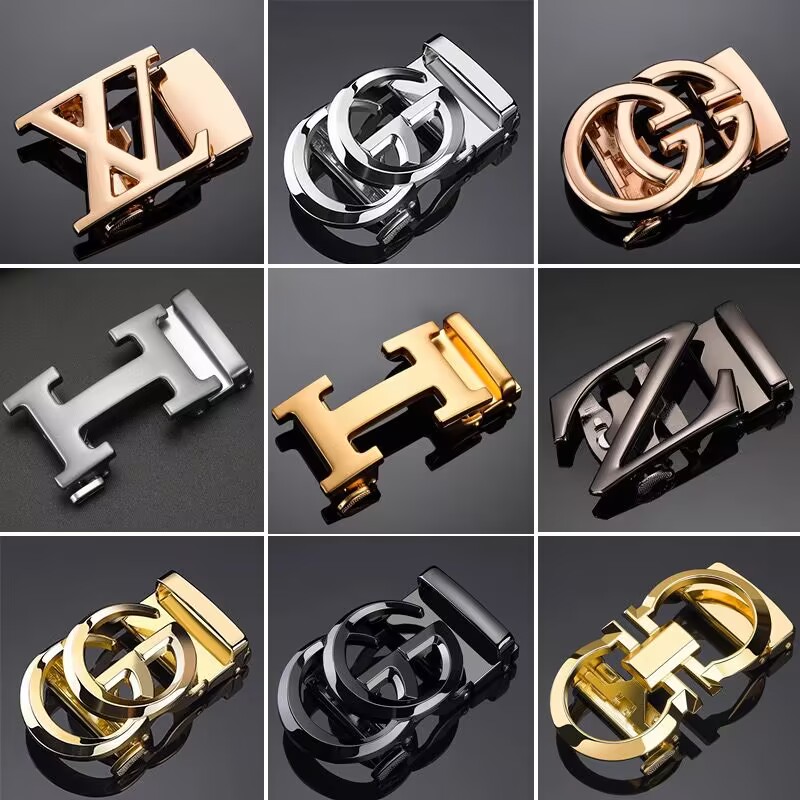 皮带扣腰带扣男士自动扣头高档字母裤带卡头仿铜滑扣配3.5cm带身