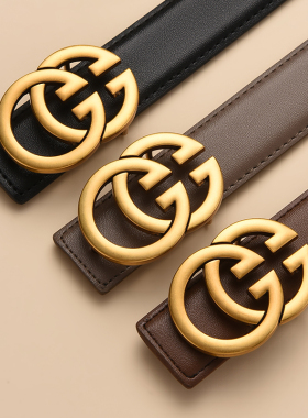 G扣皮带女士真皮百搭高级感牛仔裤装饰黑色西装腰带时尚ins裤带