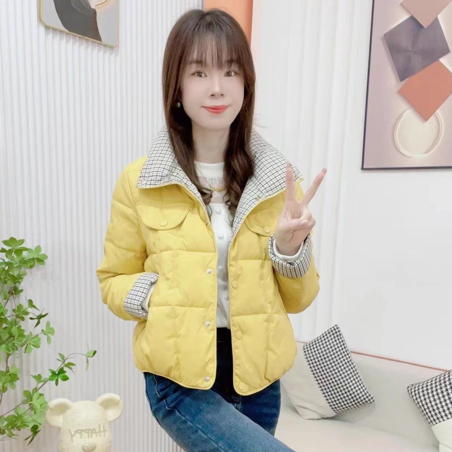 时尚短款羽绒棉服女2025冬季新款洋气显瘦减龄加厚保暖棉衣外套潮