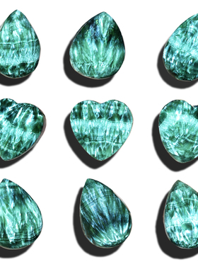 天然水晶绿龙晶吊坠精品项链坠水滴款一物一图心形天使羽毛鳞片