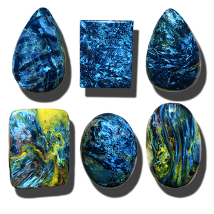 彼得石淅川料精品石头吊坠项链坠水滴项链坠一物一图火彩猫眼宝石