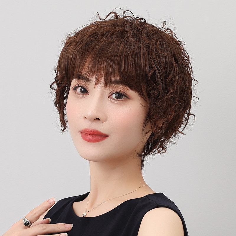 假发女短发全头套中老年自然