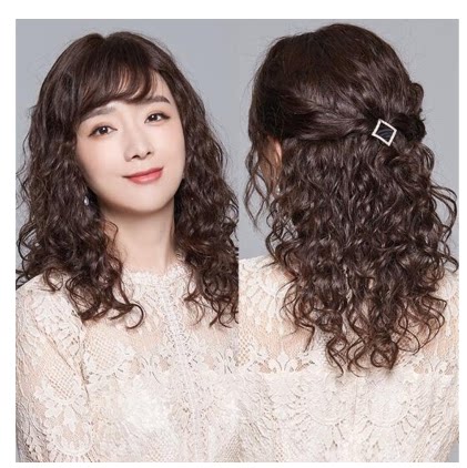 美琪假发真发全真人发中老年卷发