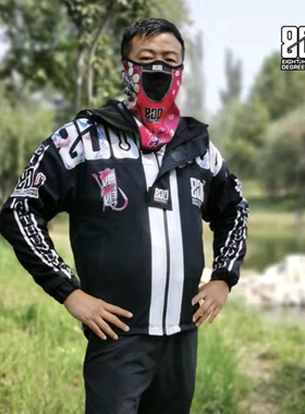 800度捌佰度新款冲锋衣三合一钓服面巾抓绒保暖防寒面罩面巾头套