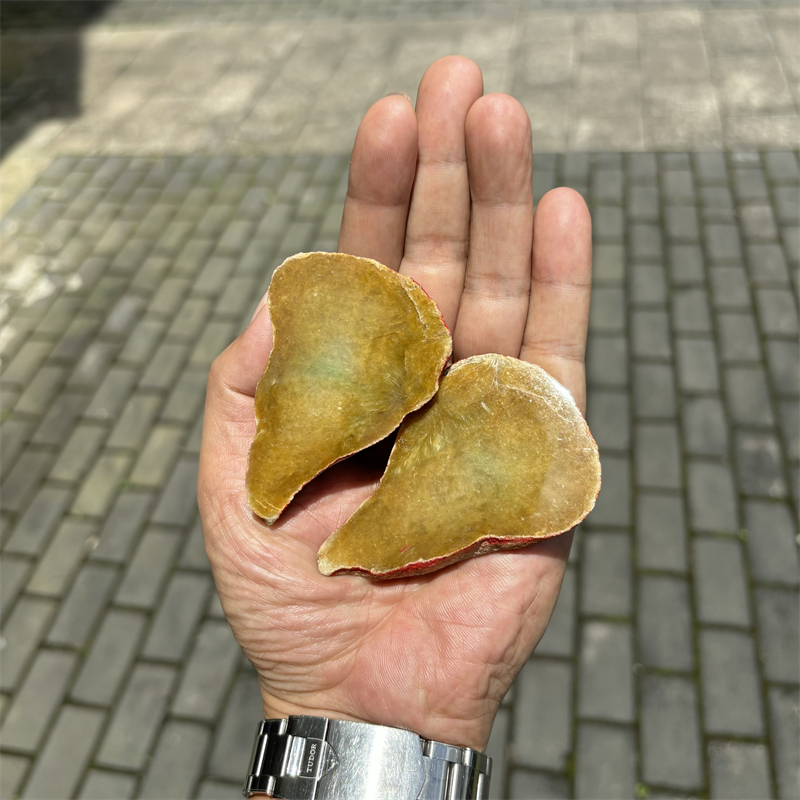 缅甸翡翠原石天然玉石毛料改口明料冰种黄翡牌子挂件吊坠飘花明料