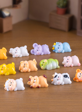 十二生肖趴趴动物微景观萌粒摆件