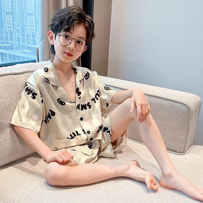 男童莫代尔睡衣男孩薄款绵绸2025新款大儿童冰丝家居服夏季空调服