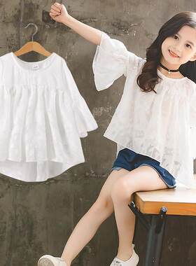 女童短袖恤2026新款夏季超好看小女孩半袖儿童装雪纺上衣服夏装