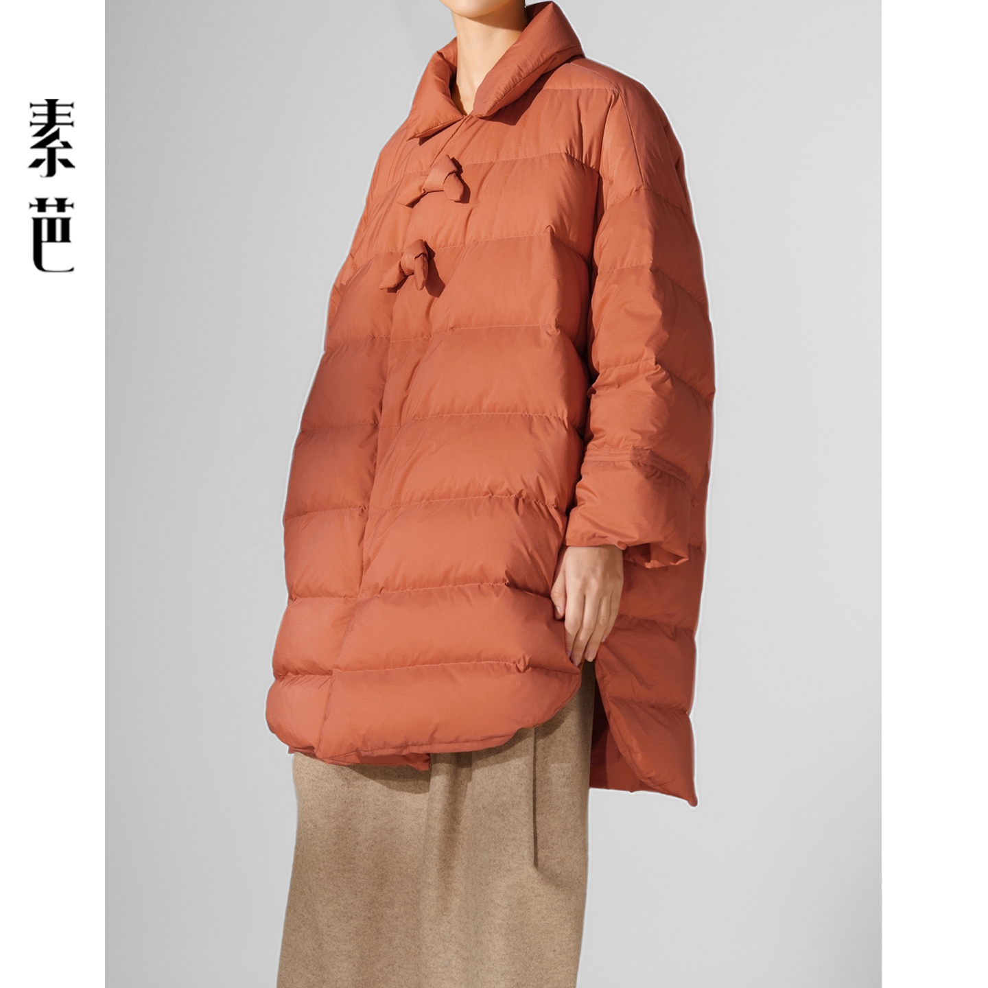 素芭新中式立领盘扣羽绒服