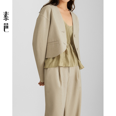 素芭春季短款西装外套女百搭