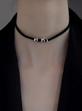 法国【设计师】Glam Dani 纯银黑色choker锁骨链简约冷淡风项链