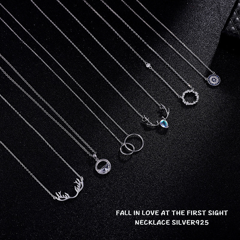 S925纯银项链女一鹿有你设计银饰吊坠情侣锁骨链首饰小众颈链饰品在类目 饰品/流行首饰/时尚饰品新, 项链中 - 来自Buy2taobao.com提供专业的淘宝代购服务