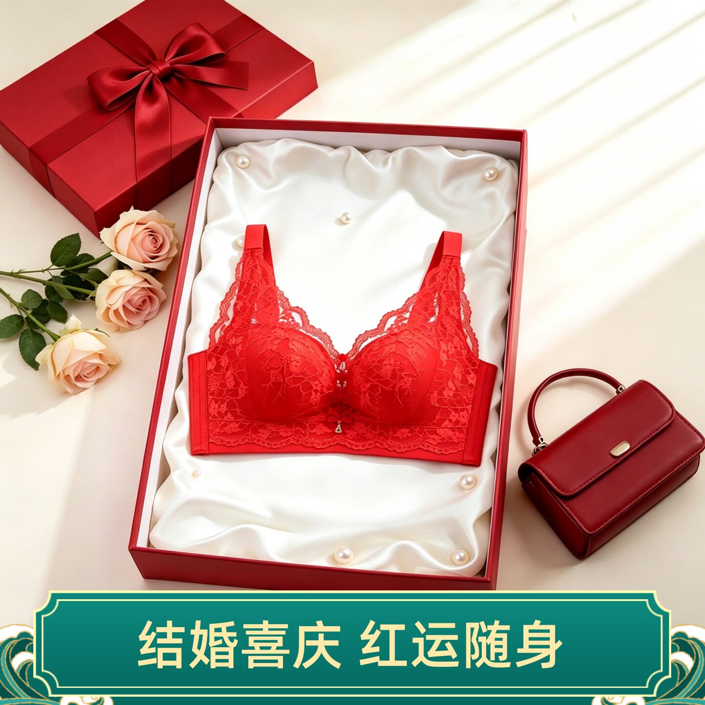维多利亚本命年红色加厚文胸