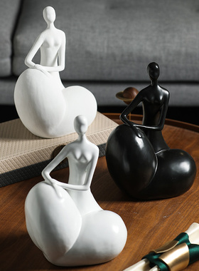 新中式风家居客厅纯白色装饰摆件
