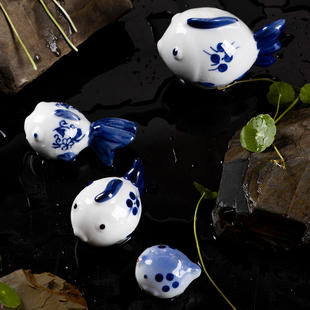 陶瓷小摆件【鱼游世界】翘嘴巴大海豚 水中可漂浮陶瓷鱼缸摆件