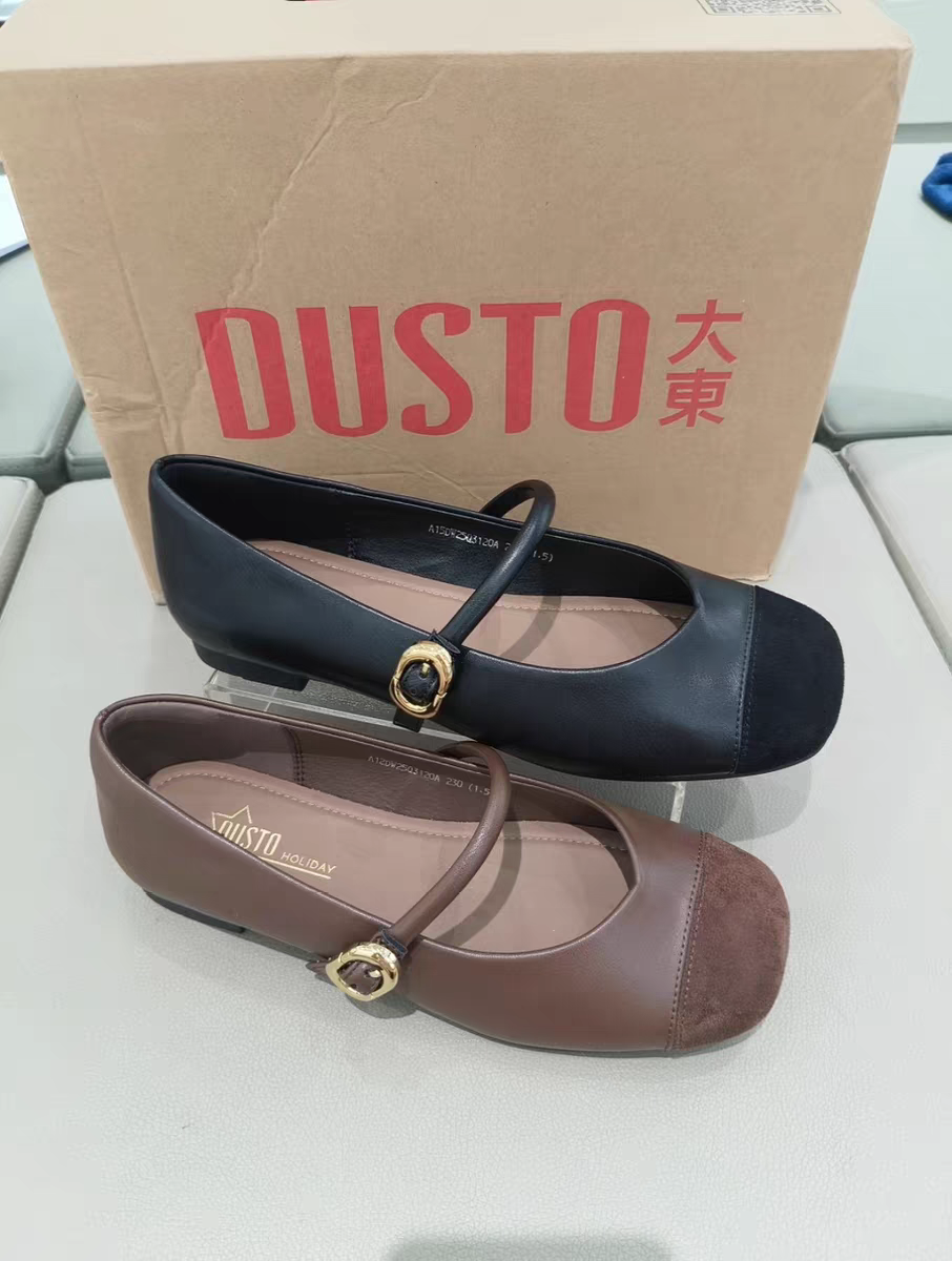 大东女鞋2025秋季新款时尚休闲简约百搭舒适平底玛丽珍鞋3120