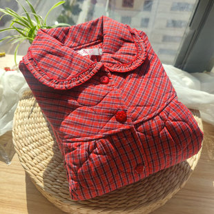 纯棉棉睡衣男女士冬季 三层加厚夹棉老粗布保暖家居服棉衣情侣 长袖